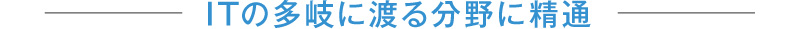 ITの多岐に渡る分野に精通