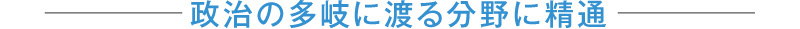 政治の多岐に渡る分野に精通