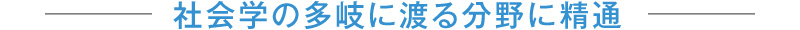 社会学の多岐に渡る分野に精通